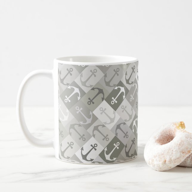 Anker-Herringbone-Mono Kaffeetasse (Mit Donut)