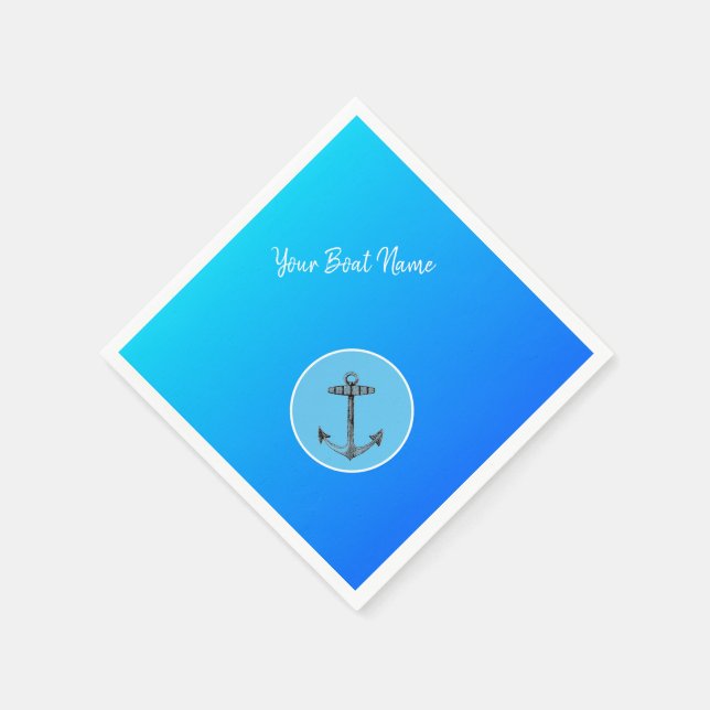 Anker im Meer - Ihr Bootsname Serviette (Ecke)