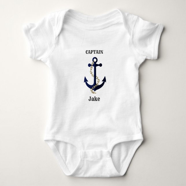 Anker, Kette, personalisiert Baby Strampler (Vorderseite)