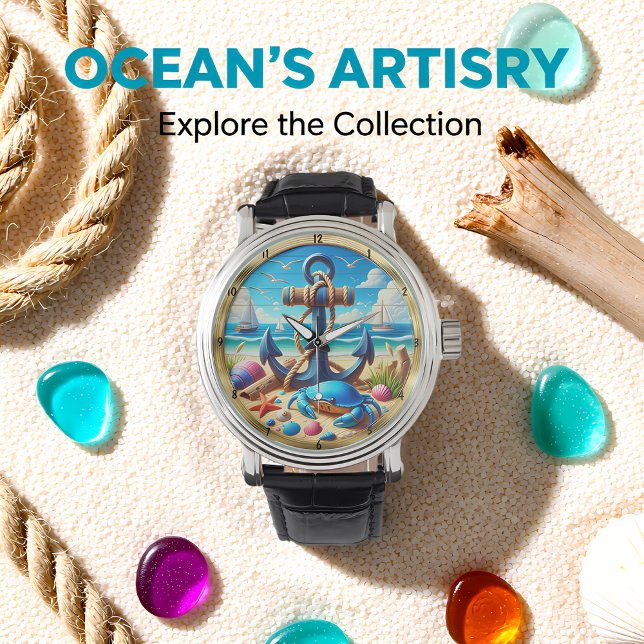 Anker-Krebs-Strand-Nautik  Armbanduhr (Von Creator hochgeladen)