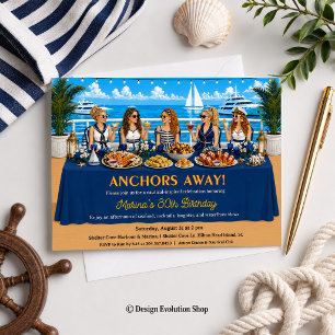 Anker lichten - Nautischer Kreuzfahrt-Brunch-Tisch Einladung