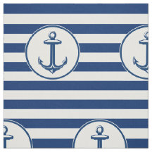 Anker-Marine-Blau-Weiß-Streifen