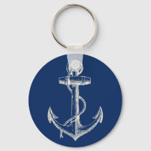 Anker Marine Schlüsselanhänger Geschenk Navy Blau