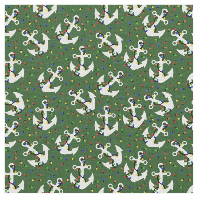 Anker mit Weihnachtsbeleuchtung Nautic Stoff (Nahaufnahme)