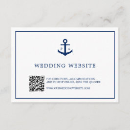 Anker Monogram QR Code Nautical Website Wedding Begleitkarte