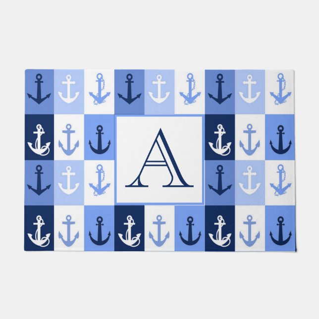 Anker Monogramm Türvorleger Fußmatte (Vorderseite)