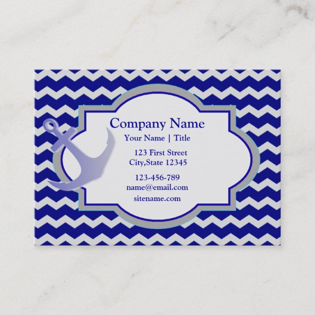 Anker Nautic Zickzack Visitenkarte (Vorderseite)