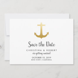 Anker Nautical Imitats Gold Foil | SAVE THE DATE Einladung
