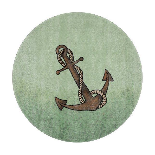 Anker Nautical  Schneidebrett (Vorderseite)