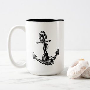 Anker Nautical Zweifarbige Tasse