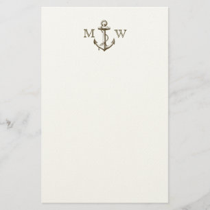 Anker, Nautische Monogramm Briefpapier