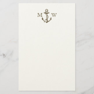 Anker, Nautische Monogramm Briefpapier