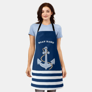 Anker Navy Blau Gestreift Schürze