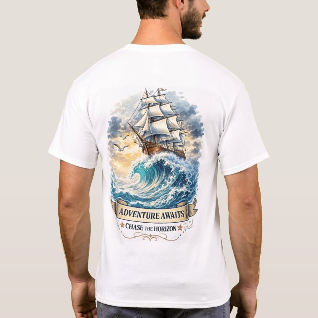 Anker Nicht Untergehen Nautilus Grafik Basic T-Shirt (Rückseite)