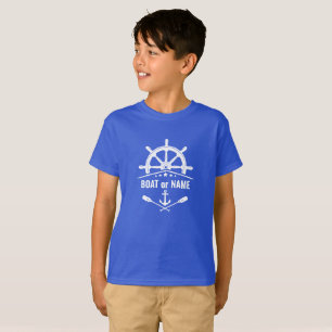 Anker Oars Ships Radboot oder Name Lapis Blue T-Shirt