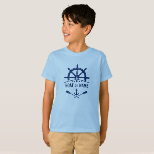 Anker Oars Ships Radboot oder Name Light Blue T-Shirt
