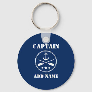 Anker & Ors Kapitän Name oder Name des Bootes Navy Schlüsselanhänger