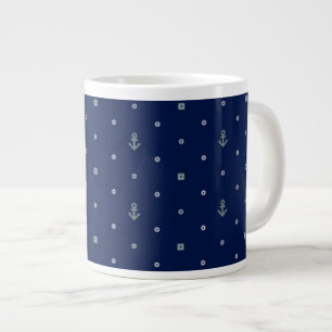 Anker-Polka-Dots-Muster Jumbo-Tasse