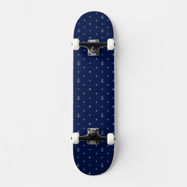 Anker Polka Punkte Muster Skateboard (Vorderseite)