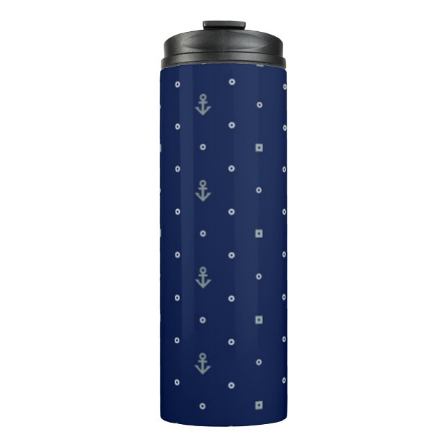 Anker Polka Punkte Muster Thermosbecher (Vorderseite)