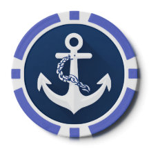 Anker-Schifffahrtssymbol Weiß Marineblau