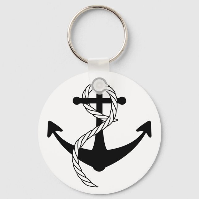 Anker schwarz weiß schlüsselanhänger (Vorderseite)
