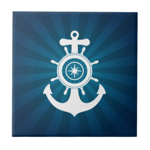 Anker-Seemann-Blaufliese Fliese