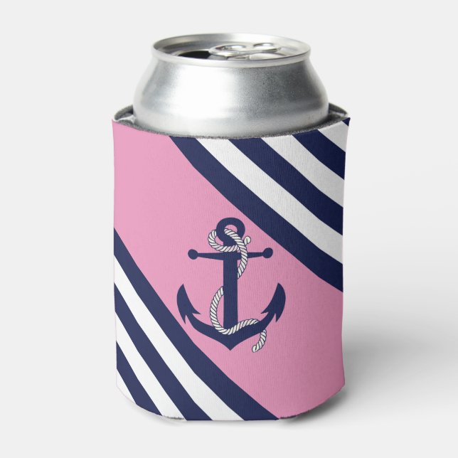 Anker/Seil der Nautischen Marine, blauer Streifen  Dosenkühler (Kanne Vorderseite)