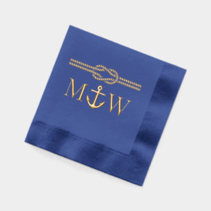 Anker Seil Knoten Rand Hochzeit 2 Anfangs Monogram Servietten Mit Folie