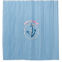 Anker, Seil, Segeln, Streifen, modern Duschvorhang
