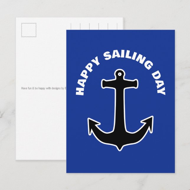 ANKER Silhouette - maritimes Design 1 Postkarte (Vorne/Hinten)