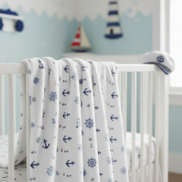 Anker & Steuerrad Nautical Kids ID1256 Fleecedecke