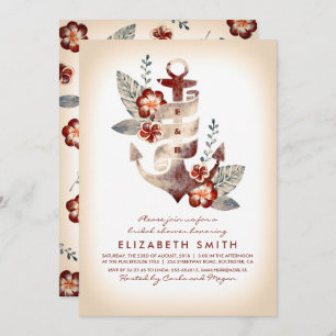 Anker-Strand-tropisches nautischBrautparty Einladung