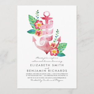 Anker-Strand-tropisches Proben-nautischabendessen Einladung