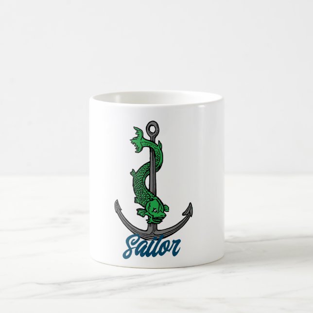 Anker und Fische Kaffeetasse (Mittel)