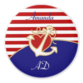 Anker und Herz Keramikknauf