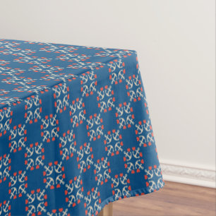 Anker-und Herz-Muster Tischdecke