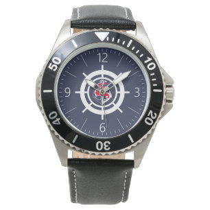Anker und Lenkrad Armbanduhr