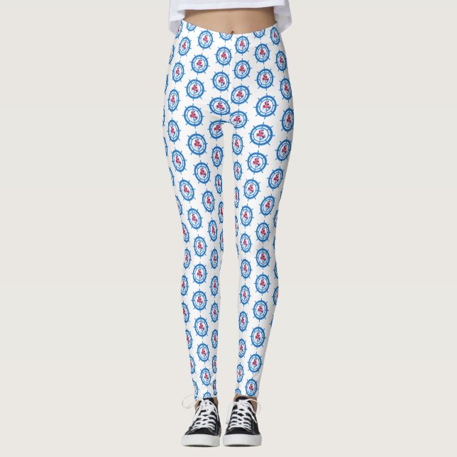Anker und Lenkrad Leggings (Vorderseite)