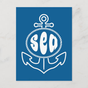 Anker und Meer Postkarte