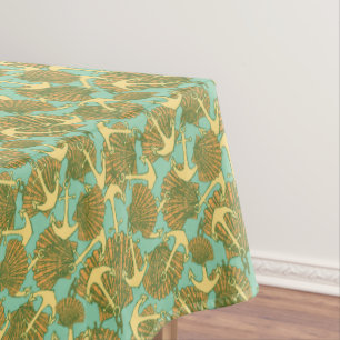 Anker und Muscheln im Vintage-Stil-Muster Tischdecke