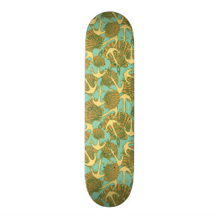 Anker und Muscheln im Vintagen Art-Muster Skateboard
