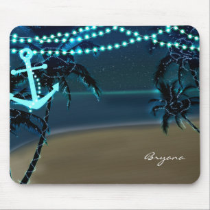 Anker- und Palmenstrand-Lichter Tropic-Mauspad Mousepad