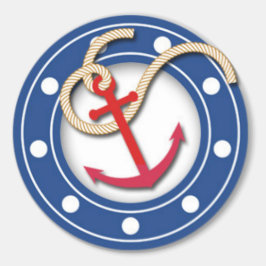 Anker und Porthole Runder Aufkleber