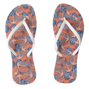 Anker und Quallen Flip Flops