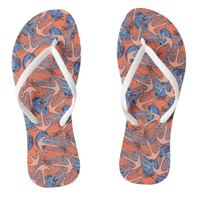 Anker und Quallen Flip Flops (Fußbett)