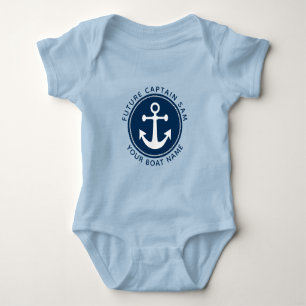 Anker- und Seil-Motiv für Jungen in Navy-Blau mit  Baby Strampler
