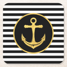 Anker und Streifen | Nautisches Thema | UNTERSETZE
