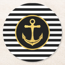 Anker und Streifen | Nautisches Thema | UNTERSETZE
