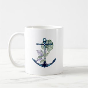 Anker und tropische Pflanzen Meerestiere Tropisch Kaffeetasse